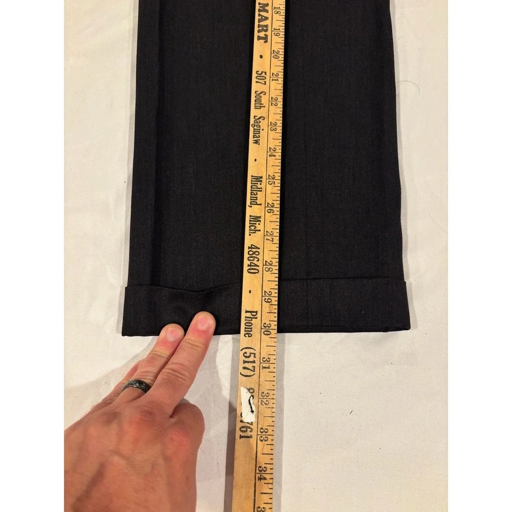 Pronto Uomo Platinum Men Wool Suit Jacket and Pants Charcoal Black 43R 36x30